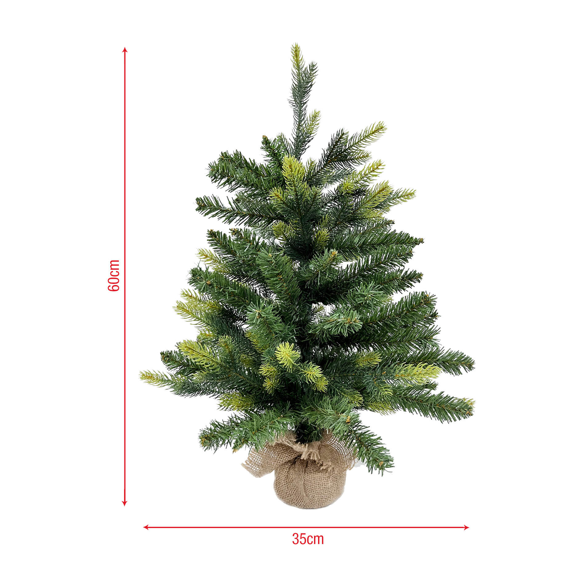 Árbol de Navidad Artificial Rebecca Mobili Pequeño Abeto Verde 60 cm con 80 Ramas Base Yuta - 7