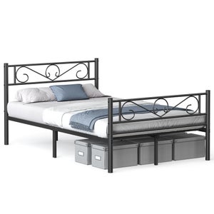 ZINUS Letto Joseph Da 25 Cm Con Struttura In Metallo Base A Doghe Supporto A Doghe In Legno Portaoggetti Sotto Il Letto 140 X 200 Cm Nero 80569783