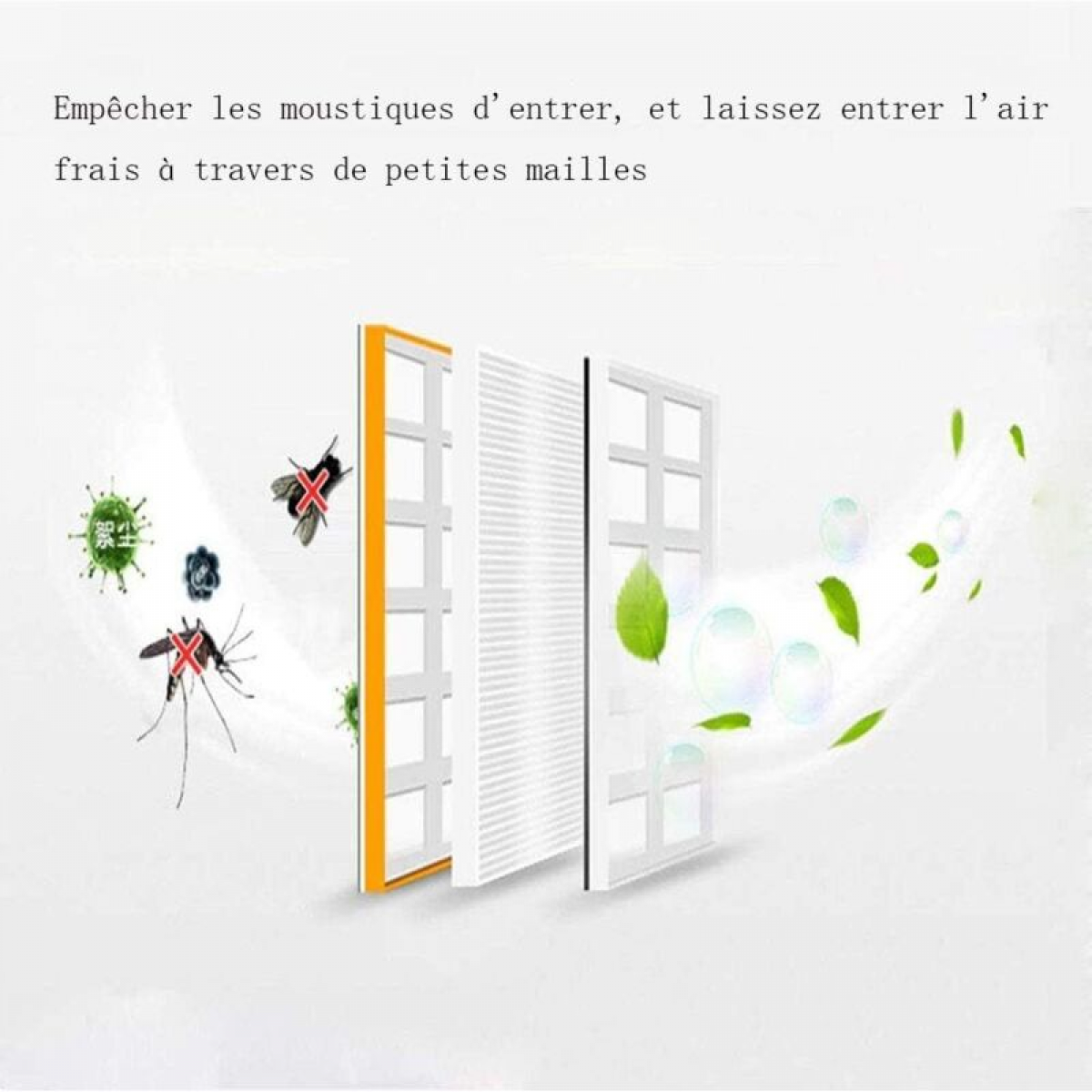 Mosquitera para Ventana Magnética Cierra Automáticamente mosquitera para puerta ventana sin necesidad Perforar compatible con Mayoría los Tipos Negra - 4