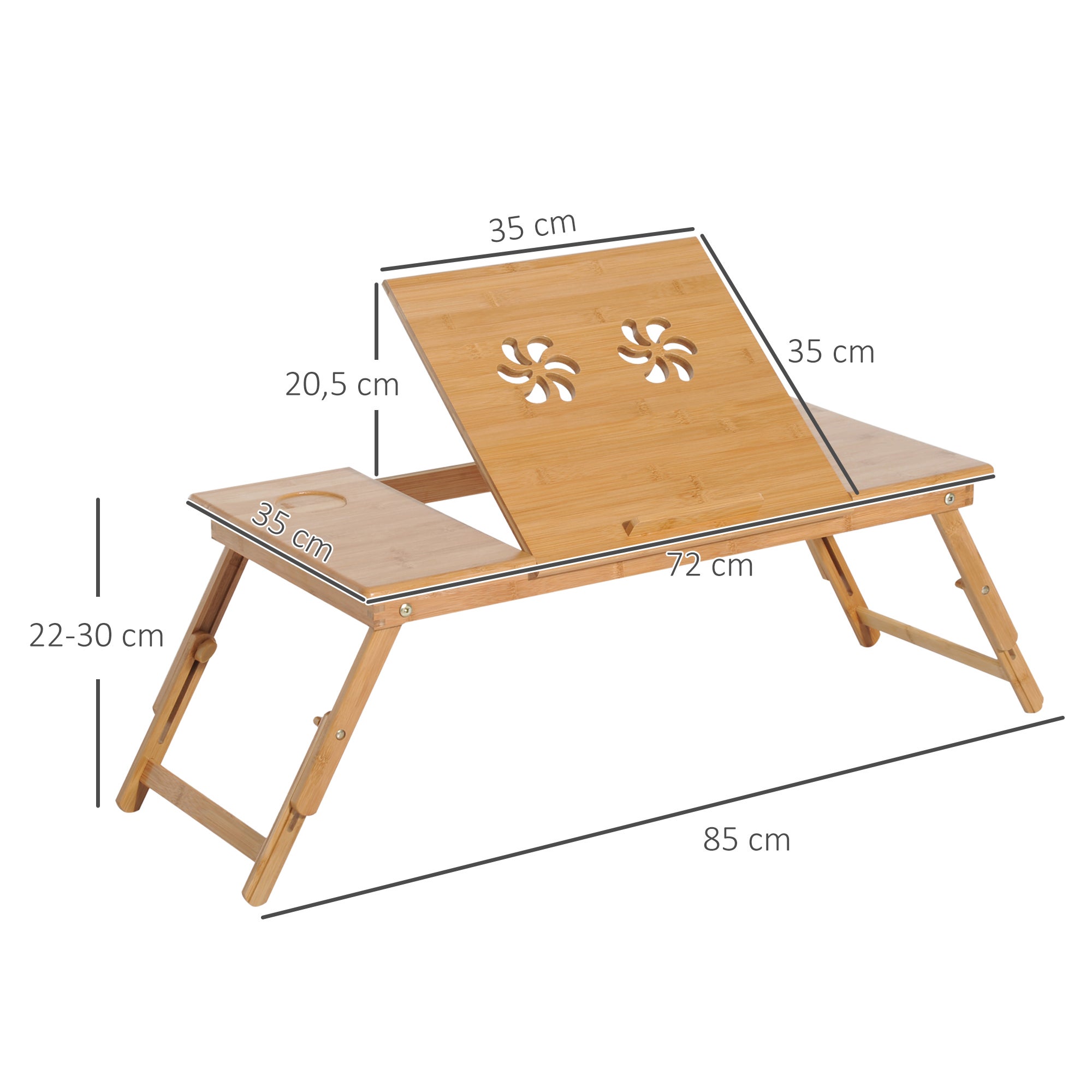Support pour ordinateur portable en bambou, plateau de lit, table de ...