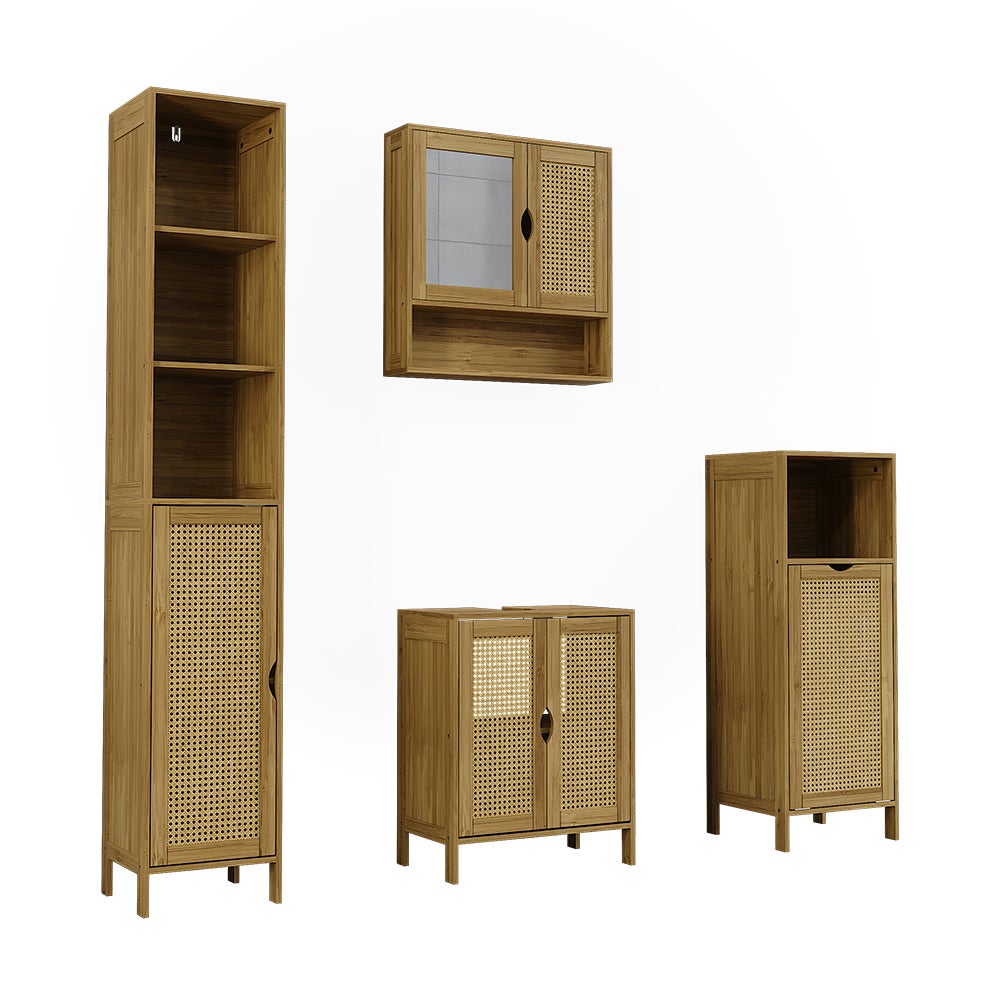 Vicco Badmöbel-Set Liora, Bambus, 4 części