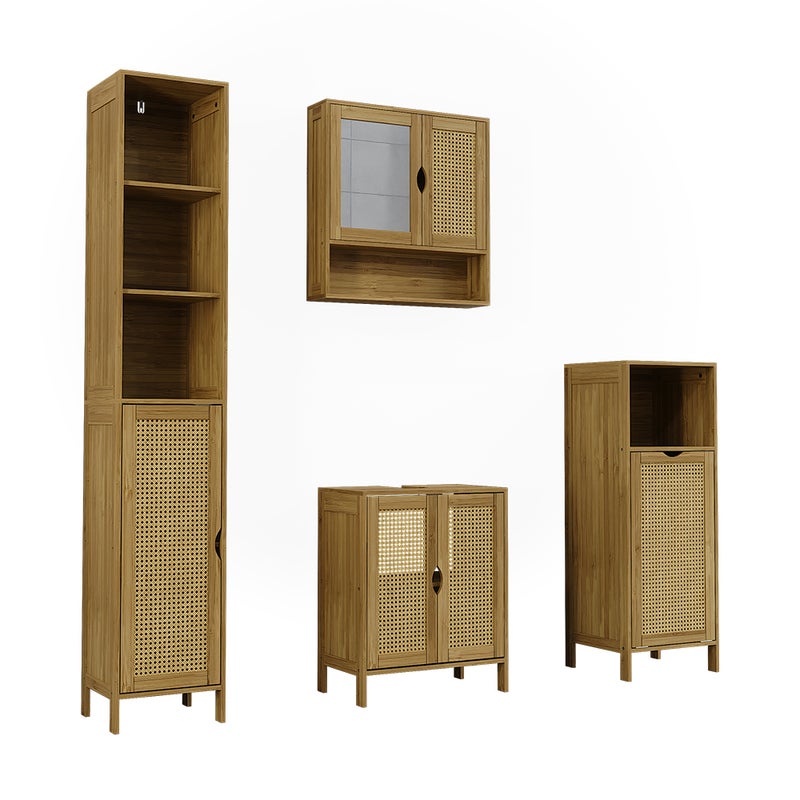 Vicco Badmöbel-Set Liora, Bambus, 4 części