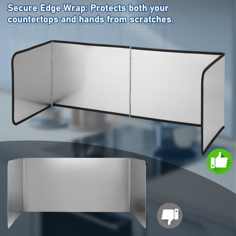 Plaque Anti Projection Cuisine Pliable Protection D'écran Anti-éclaboussures, Protection pour la Cuisine et Plaque de Cuisson,134X30CM - 5