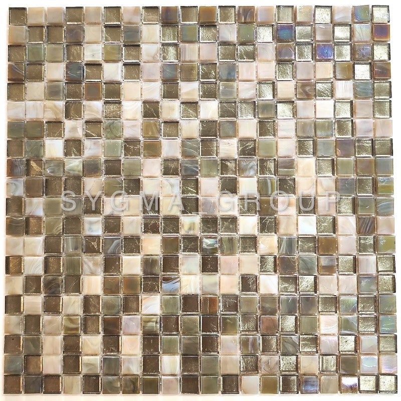 Mosaïque Céramique Beige Clair/gris - Mat - 306x306mm - Pour Salle De Bain, Douche