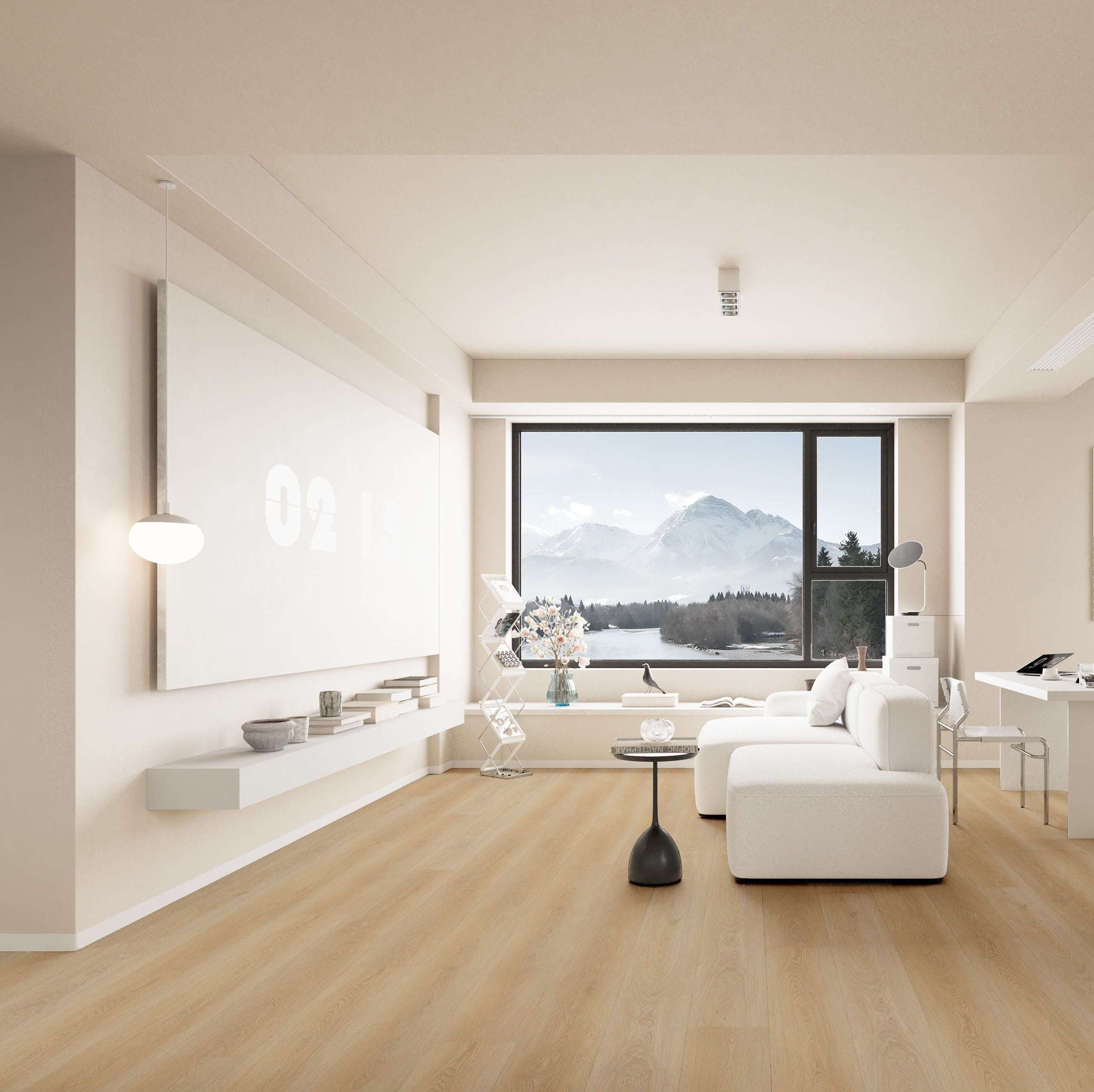 Sol PVC - Lames PVC clipsable avec sous couche intégrée- GARANTIE 20 ans -Ep. 5,5 mm- Bois clair - Dimensions L 122 cm x l 23 cm - 3