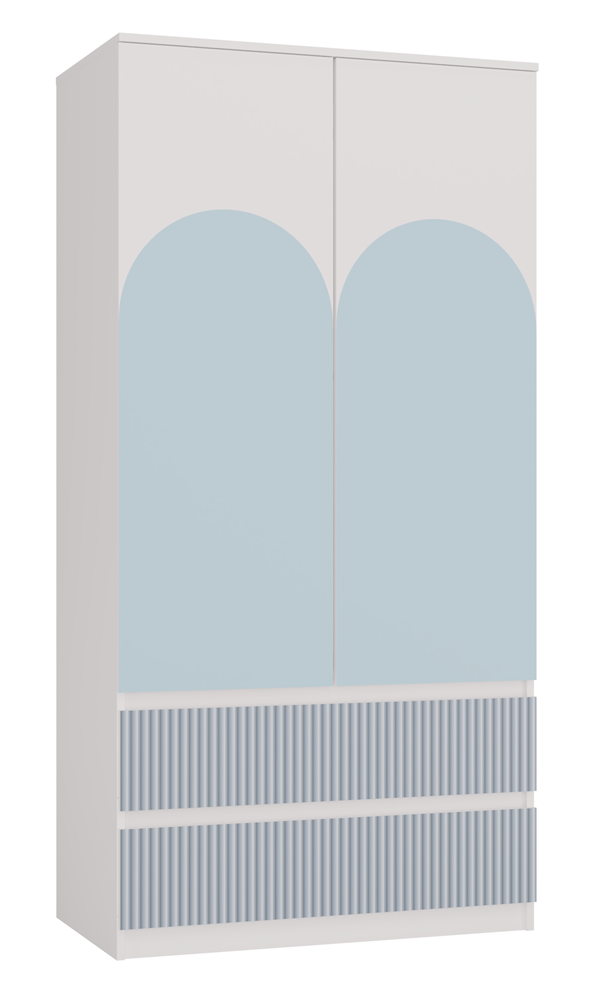 Armadio Bambini A 3 Ante Vicawu - Bianco, 91x180 Cm, Con Cassetti E Ripiani - Foto 7