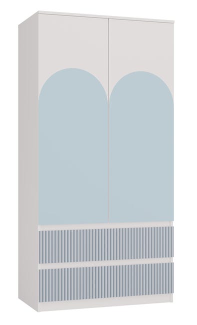 Armadio Bambini A 3 Ante Vicawu - Bianco, 91x180 Cm, Con Cassetti E Ripiani - Foto 7