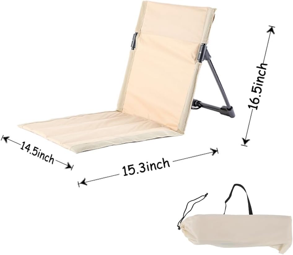 Silla de camping plegable ultraligera con respaldo, que puede utilizarse como un cómodo asiento de suelo para exteriores. - 3