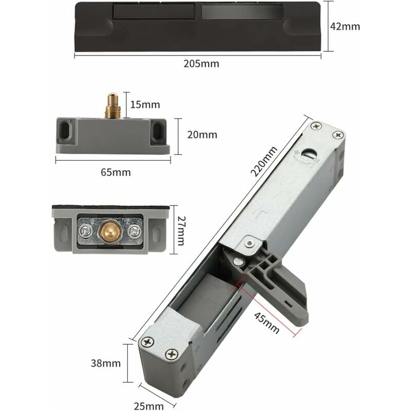 Amortisseur De Tampon De Porte,Ferme-Porte Hydraulique RéGlable,Ferme-Porte Silencieux Domestique,Besoin De Distinguer La Gauche Et La Droite,Facile à - 2