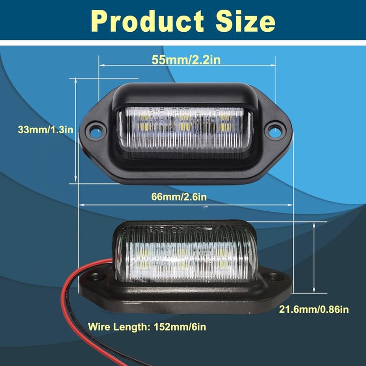 2 Luci LED Di Posizione Bianche Per Auto, Camion, Rimorchi, Roulotte, 12V/24V, IP68, Omologazione E9 - 6