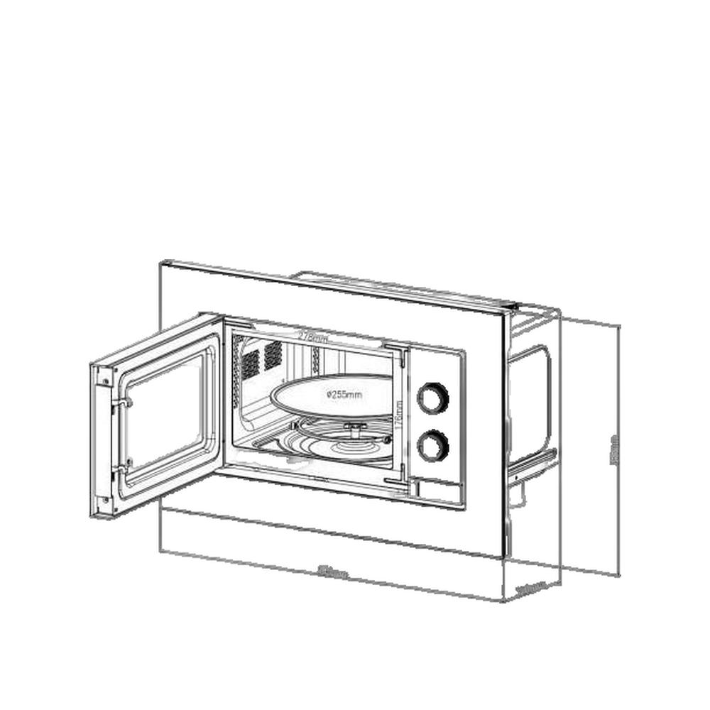 Micro-ondes encastrable - CONTINENTAL EDISON - CEMO20EBM2 - 1280 W - L59,5xH38,5xP35,3 cm - 20L - Noir - 3