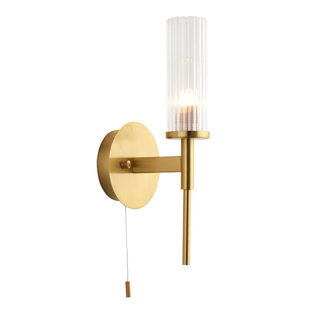 Kinkiet z włącznikiem TALO satynowany mosiężny 1xG9x15W metal wym:29,5x11x12,8cm IP44 Endon