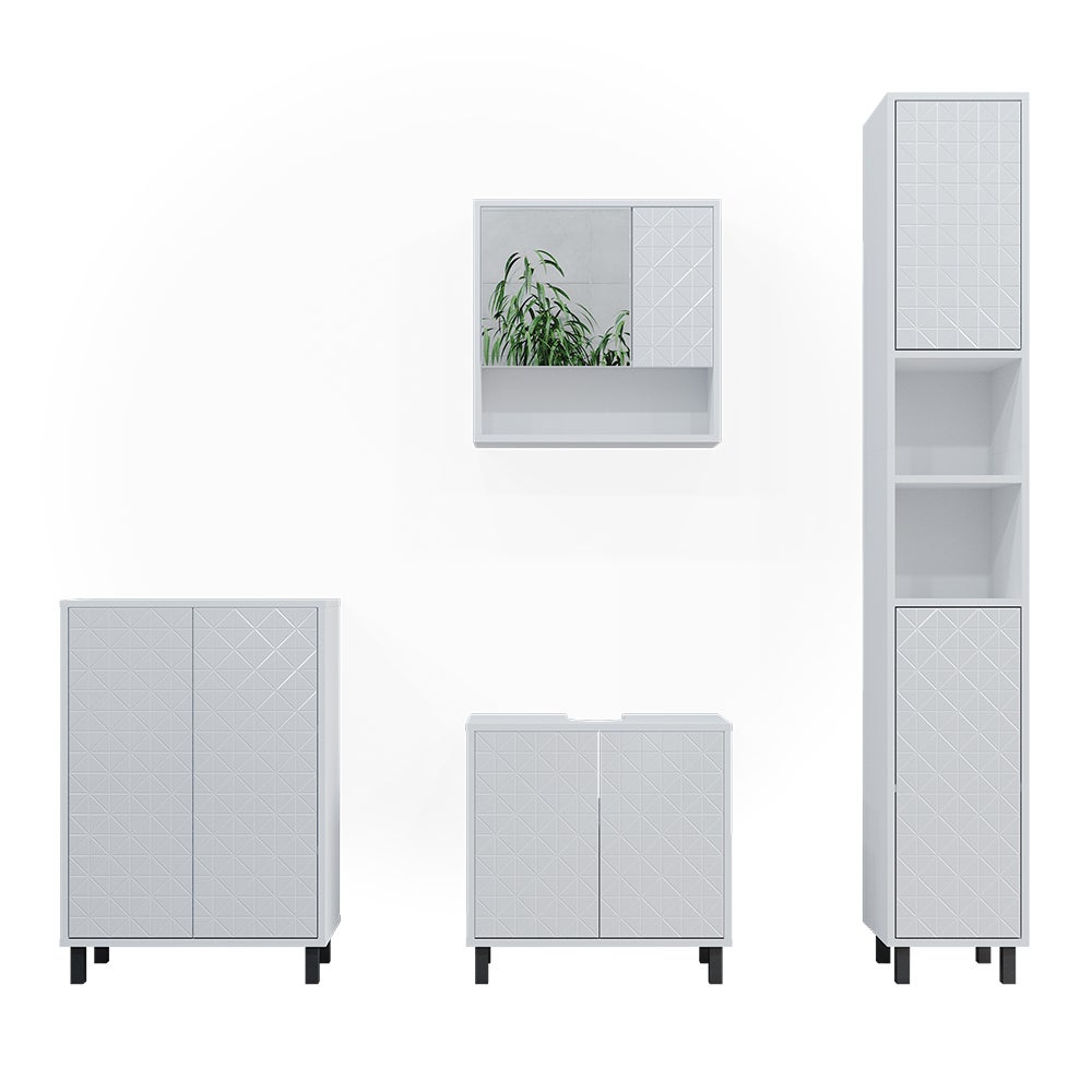 Vicco Meuble salle de bain Agasta, Blanc, 56.2x83.2cm | Leroy Merlin Vicco Meuble salle de bain Agasta, Blanc, 56.2x83.2cm | Leroy Merlin
