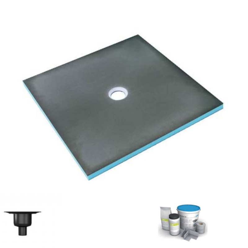 Wedi  Plato De Ducha De Ducha A Ejos 150 X 150 Fondo Primo Square Descarga + Disparo Vertical + Kit De Sellado Azul , Leroy Merlin