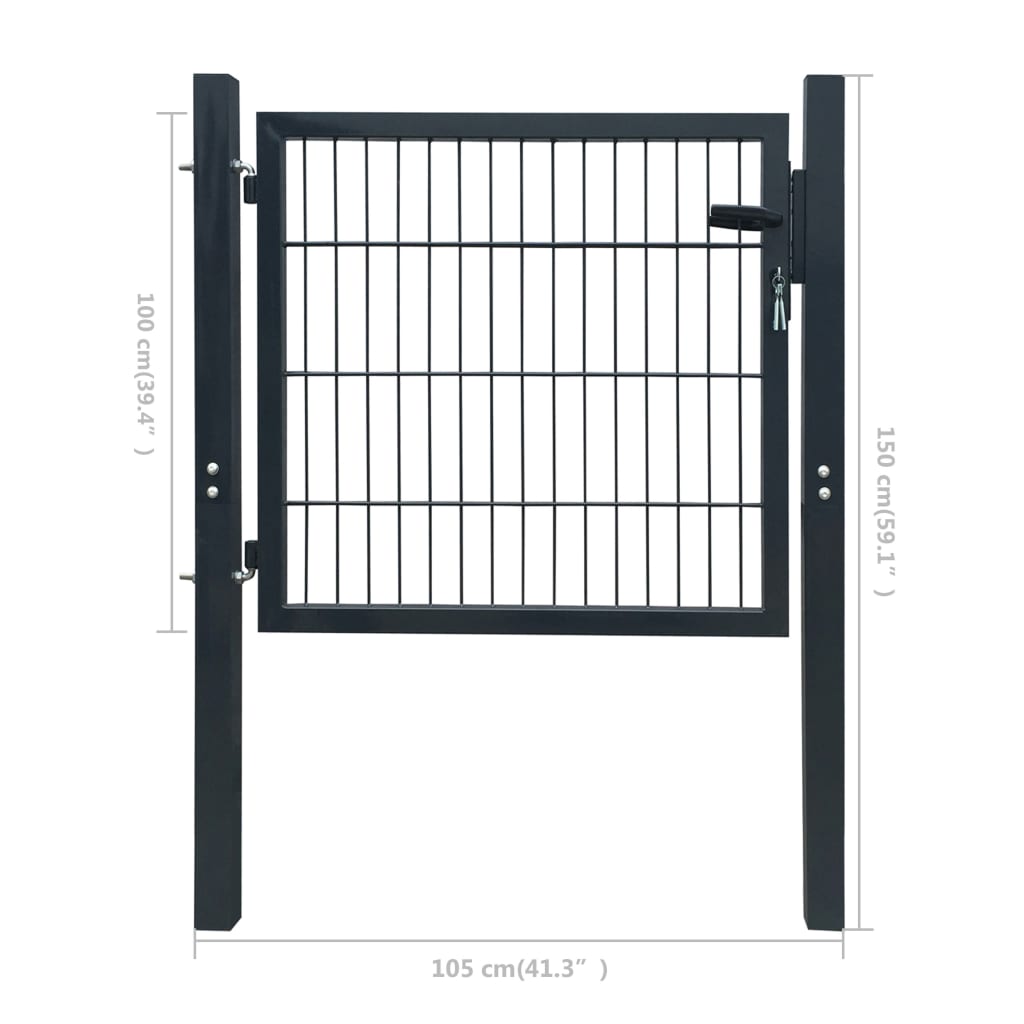 Portillon Acier Anthracite 105x150 cm - 7
