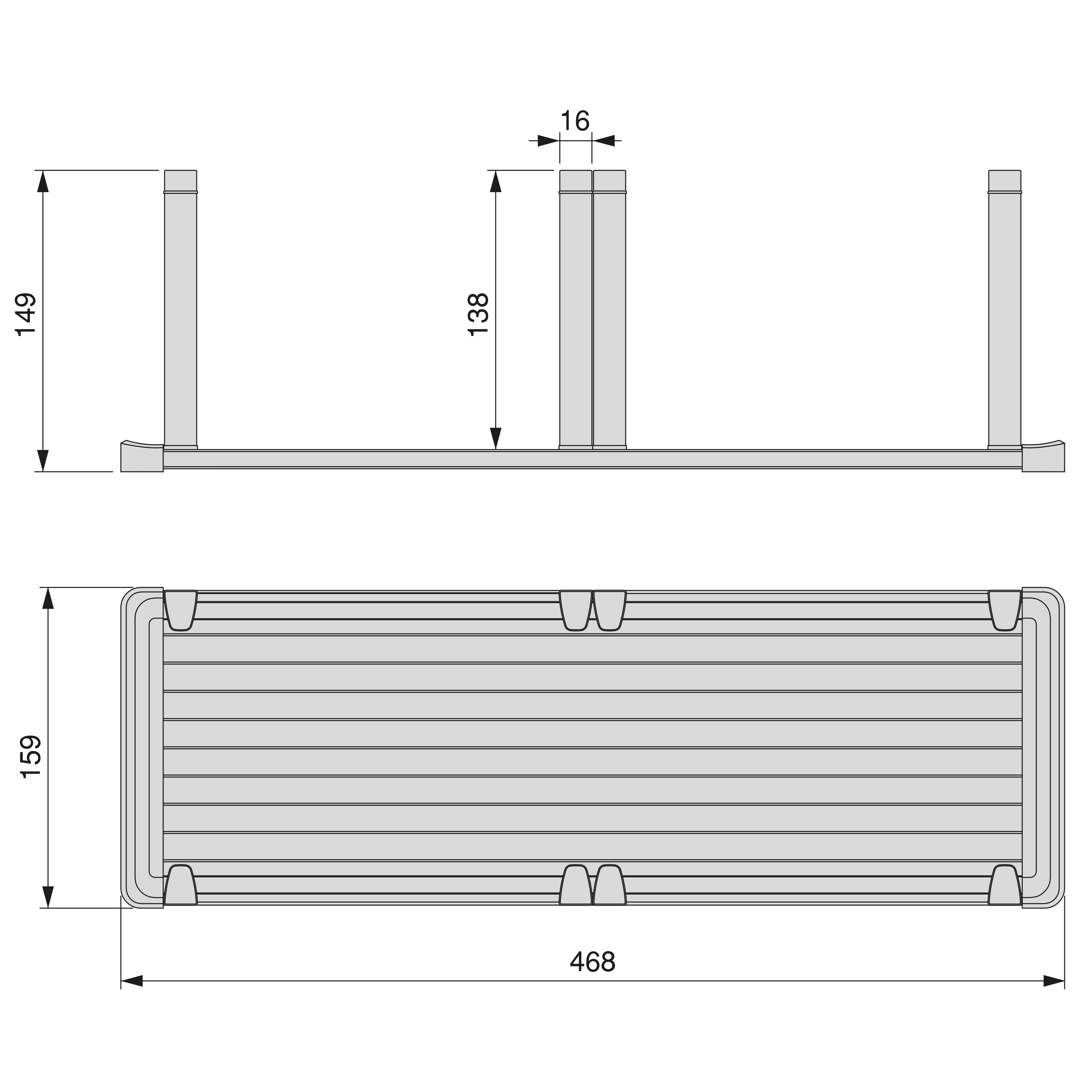 Emuca Orderbox porte-assiettes vertical pour tiroir, 159x468mm, Aluminium et Plastique, Gris antracite - 4