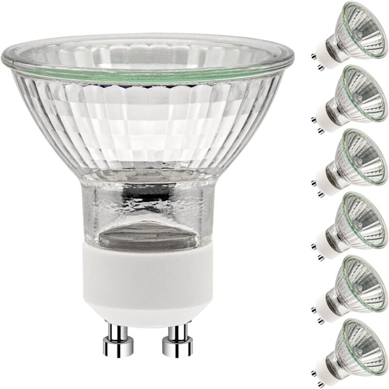Żarówka GU10 50 W, żarówka halogenowa GU10, żarówka punktowa AC 220 V 50 W, 6 szt.