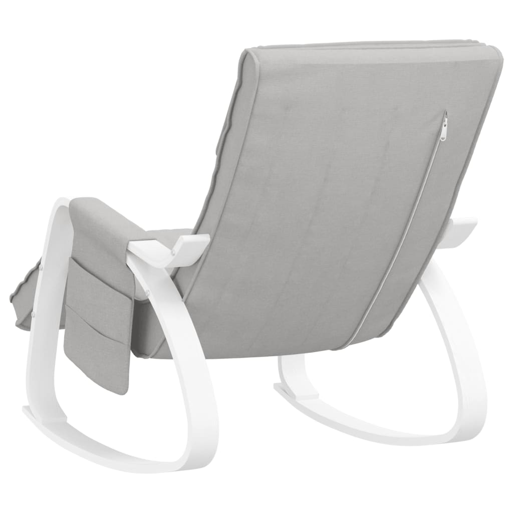 Chaise à bascule | Fauteuil à bascule | Fauteuil de relaxation Gris clair Tissu701289 - 5