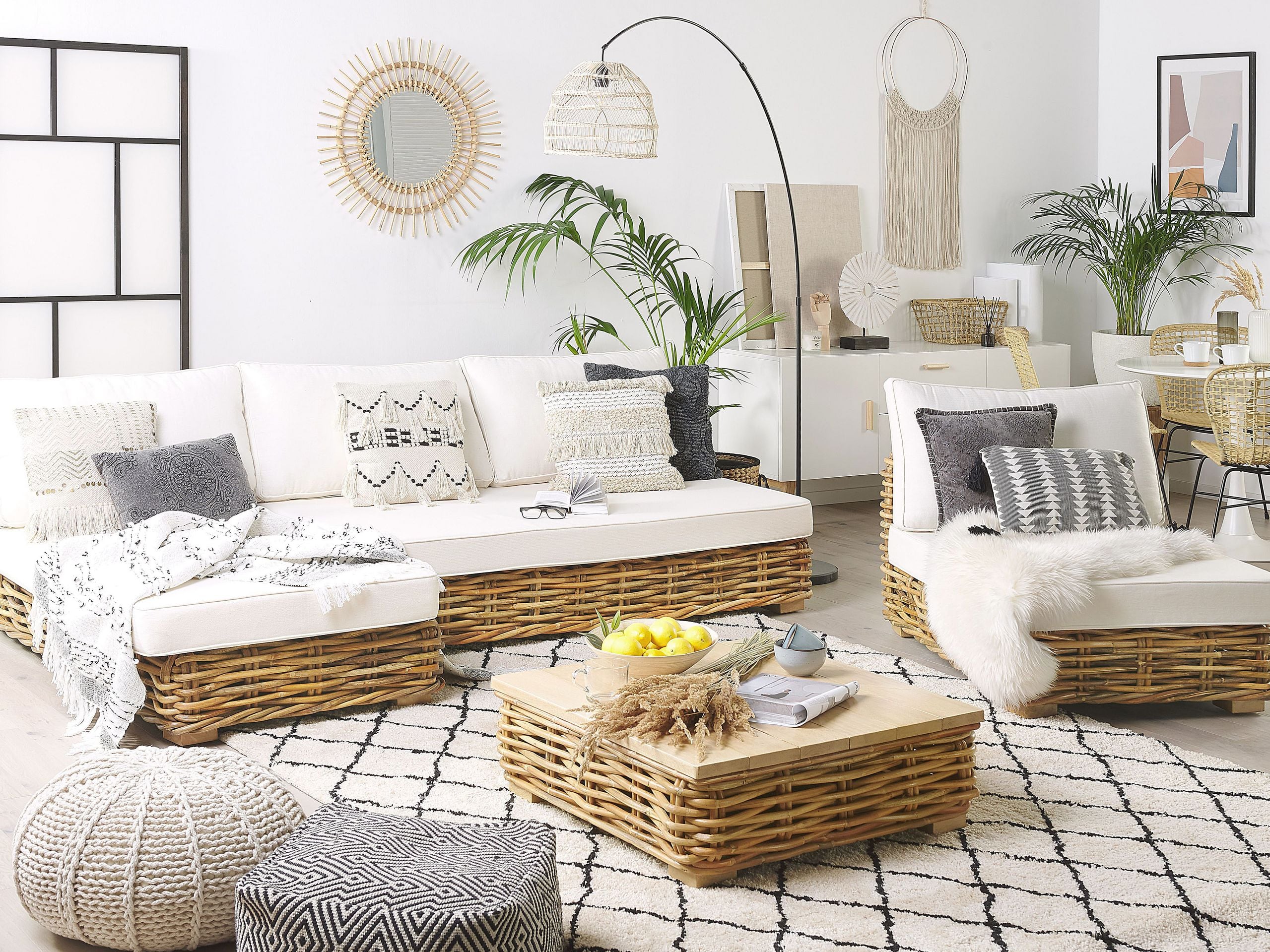 Salon bas de jardin en Rotin Marron 4 personnes - 4