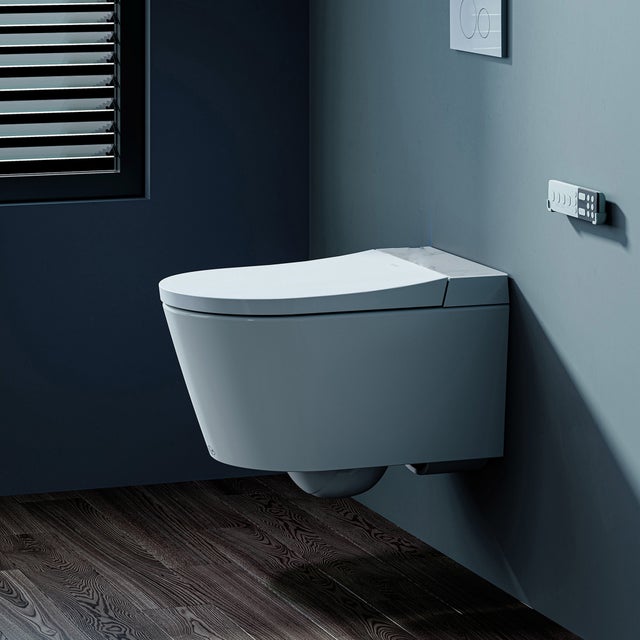 Toilettes intelligentes, WC douche sans cadre avec siège chauffant, fonction séchage, veilleuse - Pression et température d'eau réglables HOROW