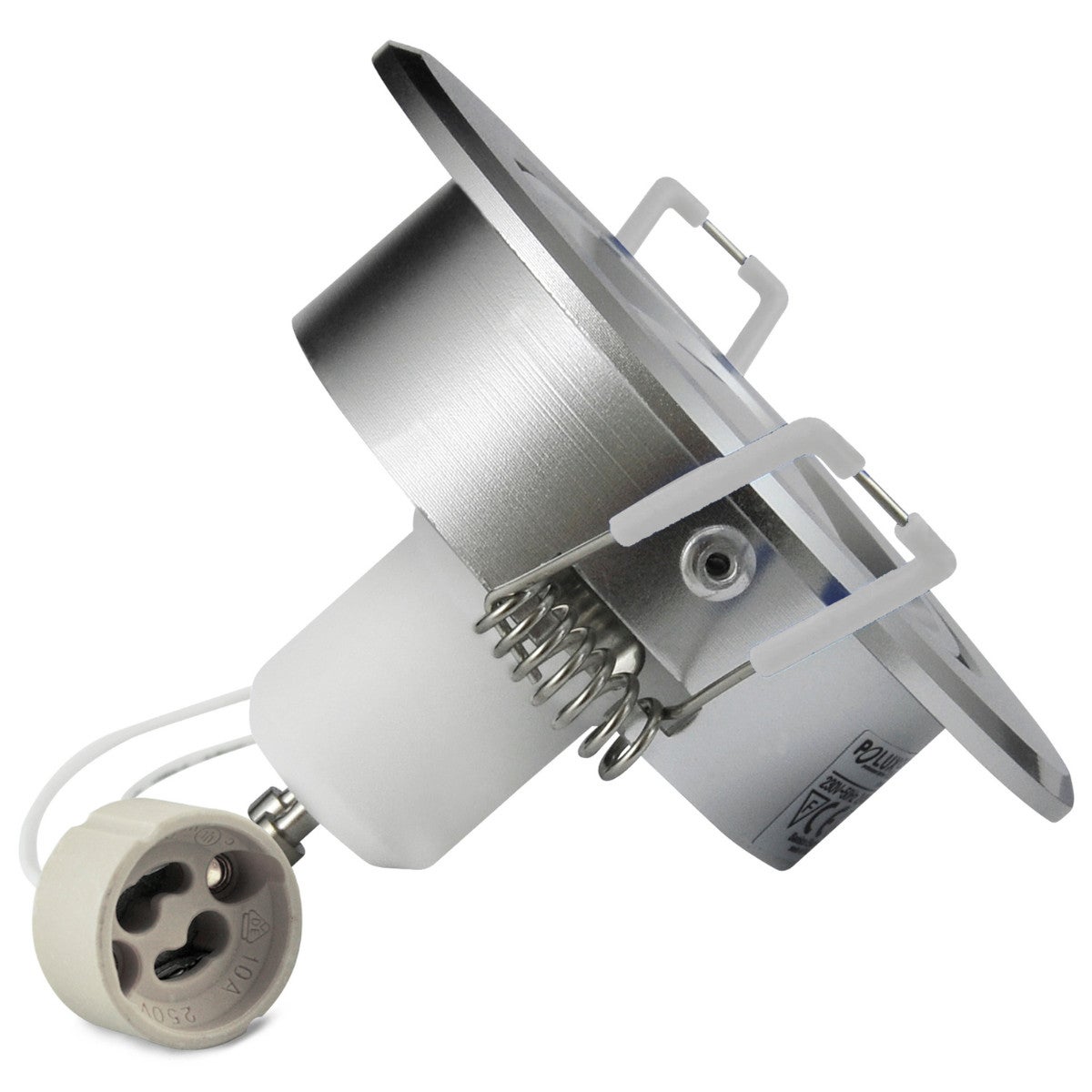 Oprawa sufitowa wpuszczana podtynkowa Sun srebrny polysk 1xGU10x8W okrągła ruchoma IP20 wym: 6,3 x 8,4 x 8,4 cm aluminium Polux - 3