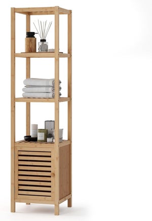 Sovrastruttura Per Lavatrice 160x66x34cm - Scaffale Con 3 Ripiani Effetto Noce, Mobile Salvaspazio Per Bagno - Foto 8