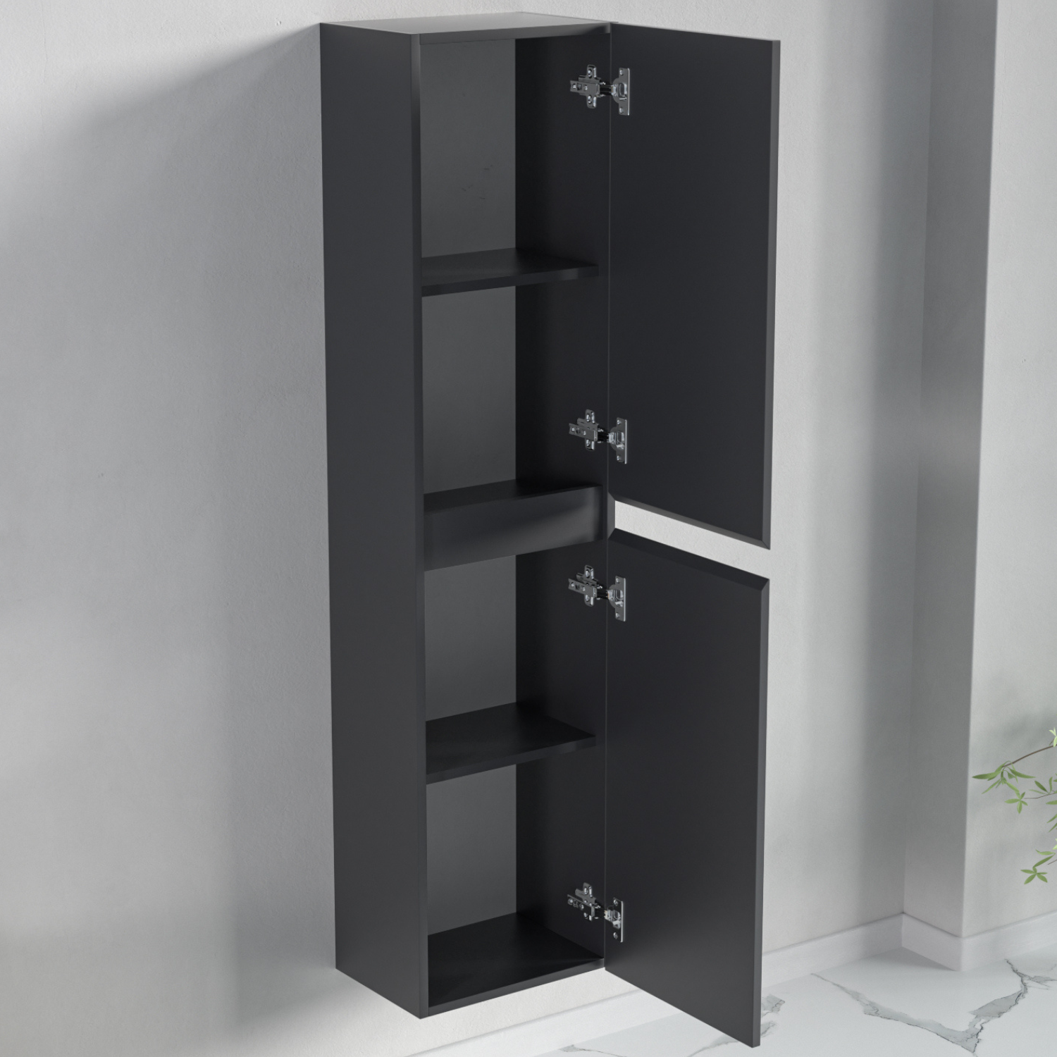 LOMAZOO colonne salle de bain Marbella noir mat - 140cm - 5