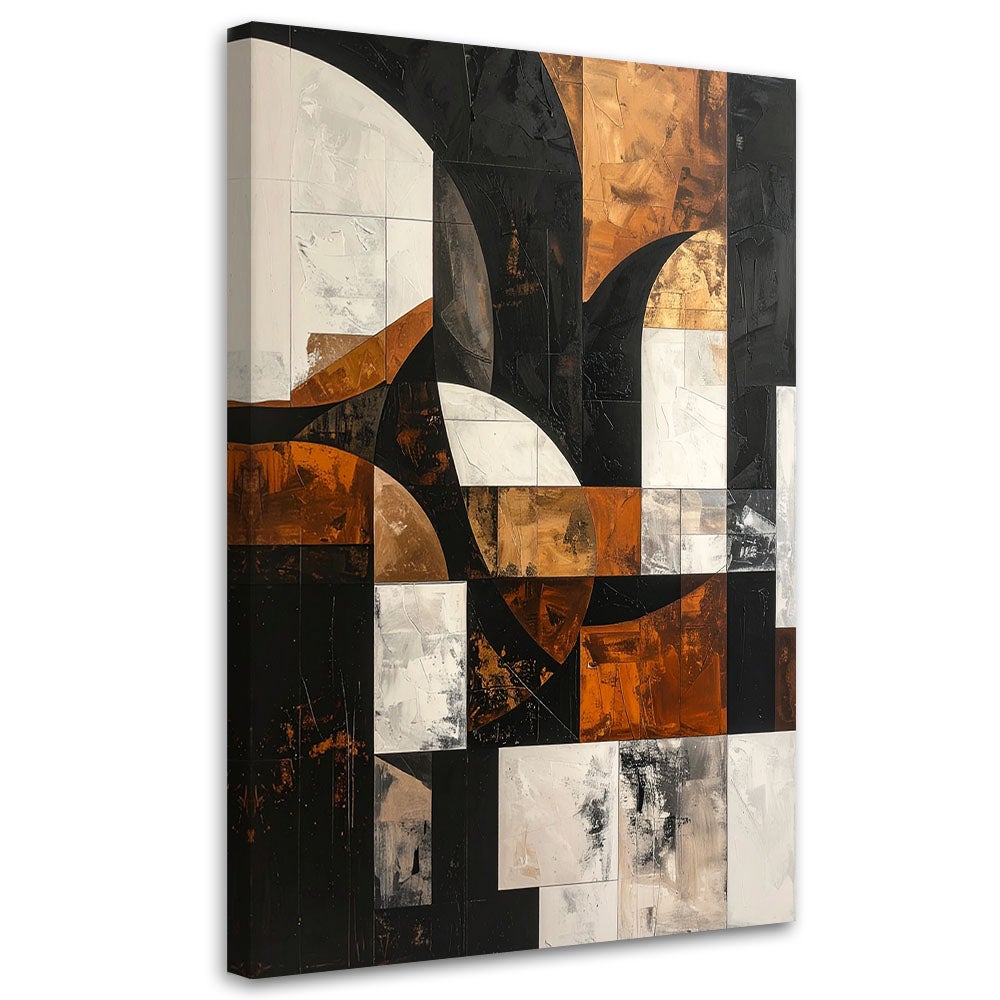 Obraz do salonu sypialni biura loftu, Geometryczne formy abstrakcja brązowy 80x120