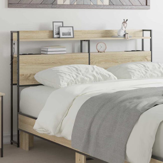 Lit double | Lit adulte | Cadre de lit chêne fumé 120x200 cm bois d'ingénierie CFW49025 | Leroy Lit double | Lit adulte | Cadre de lit chêne fumé 120x200 cm bois d'ingénierie CFW49025 | Leroy