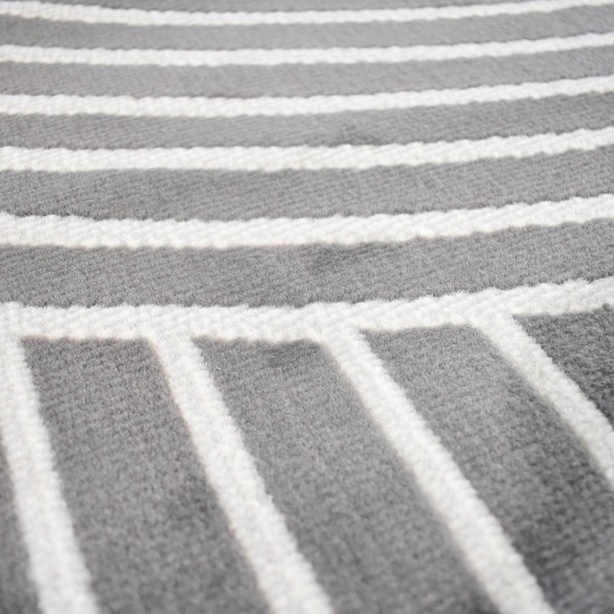 tapis salon 200x290 tissé gris rectangle motif géométrique LYN49 ARCRIL - 3