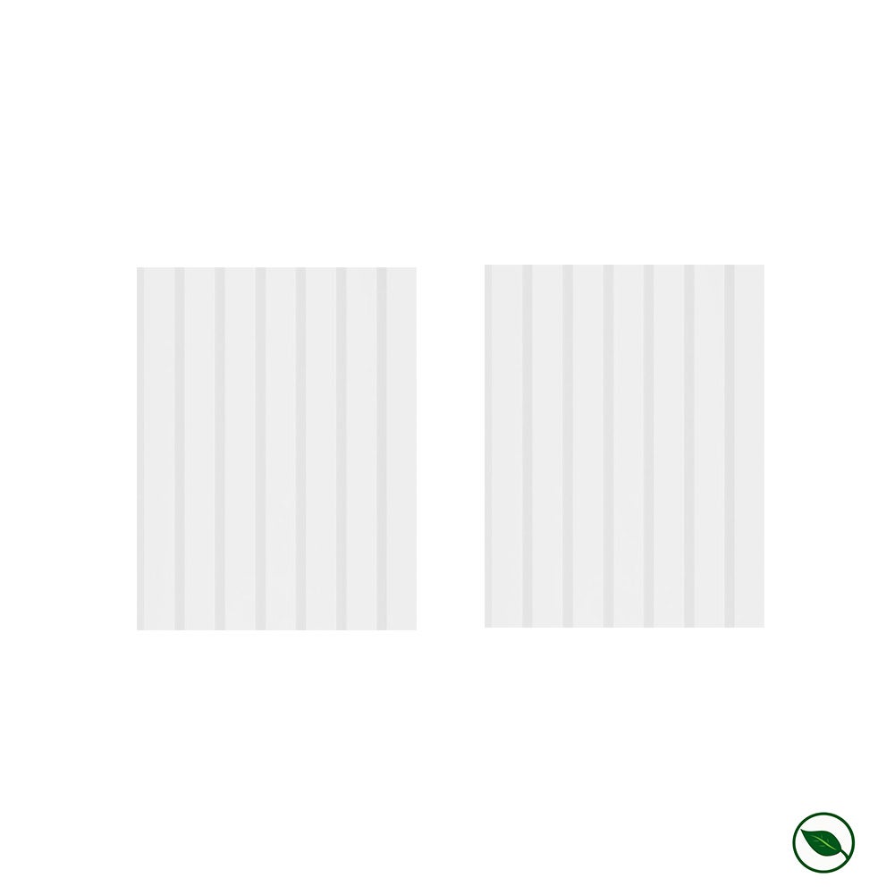 Lot de 2 demi-panneaux mural décoratif lamelles MDF blanc (à peindre) 1250 x 287 x 20 mm-0,72 M2 PEFC 70% - 3