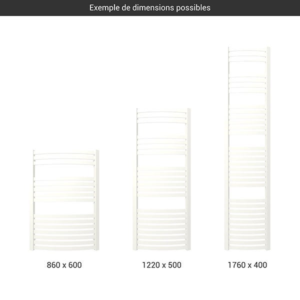 Sèche-serviette mixte blanc de 1220mm de haut et 500mm de large - 582 Watt - DEX1220/500V2B - 2