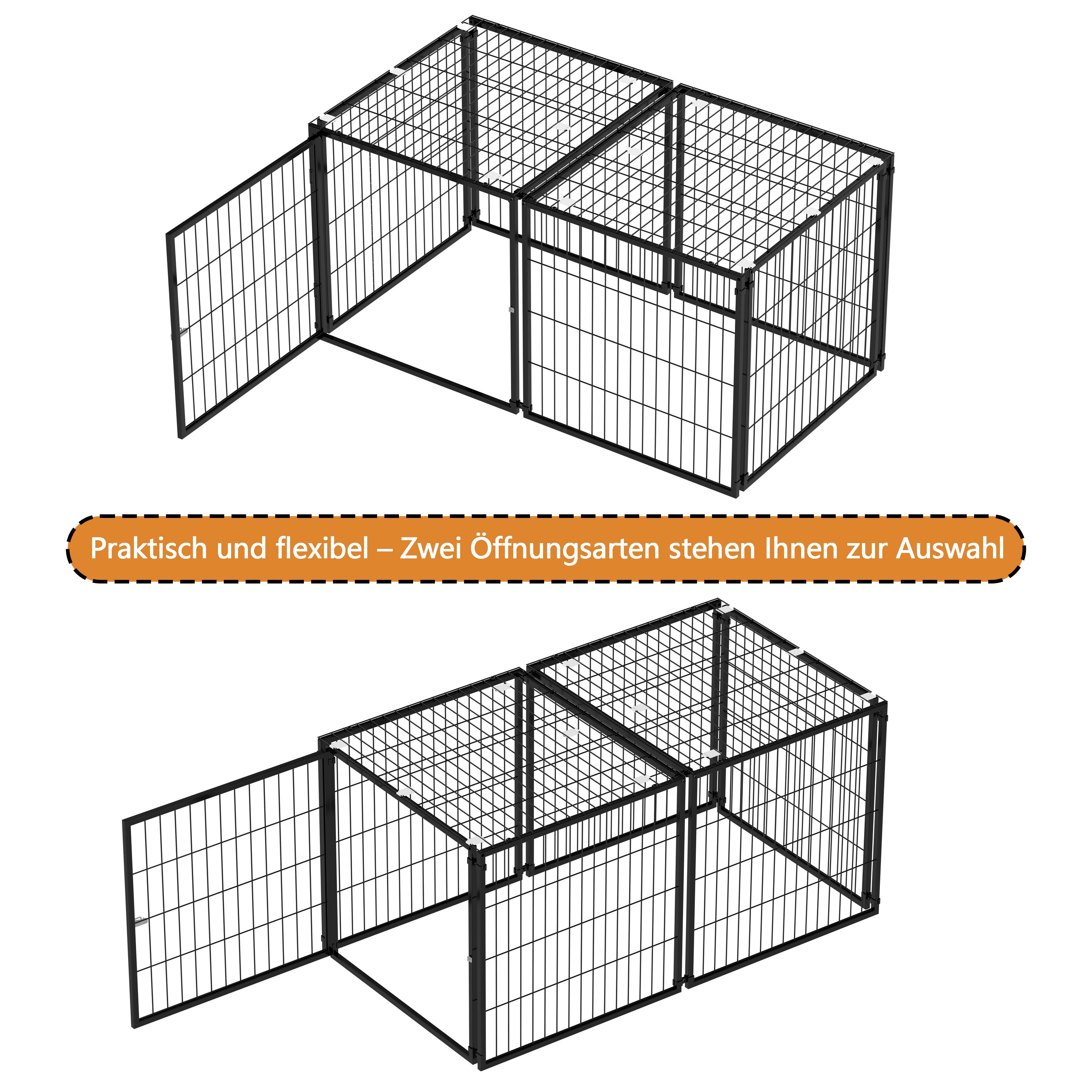 Basics Modulare Moradia para Cão 160x80x80 cm, Flexibler Hunde-Käfig mit Sicherheitsdec... - 8