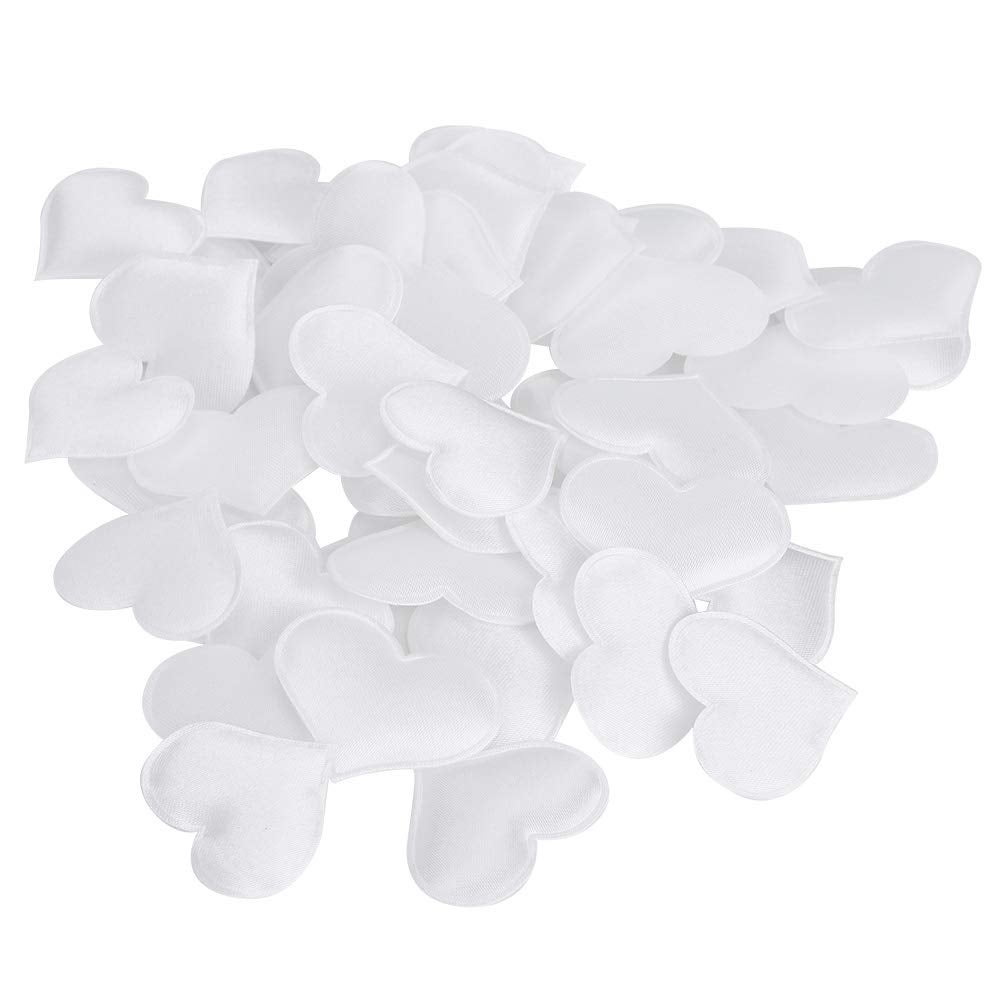 Decoración de san valentín hecha a mano con forma de corazón para bodas, aniversarios, fiestas, etc., para un ambiente romántico (3,2 cm, blanco,