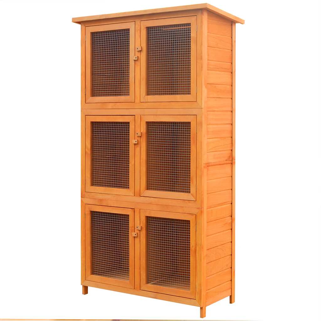 Vidaxl Jaula De Animales Conejera 6 Habitaciones Madera , Leroy Merlin