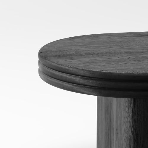 Table basse ovale noir, table d'appoint, table de salon en bois, pour salon et bureau - 8