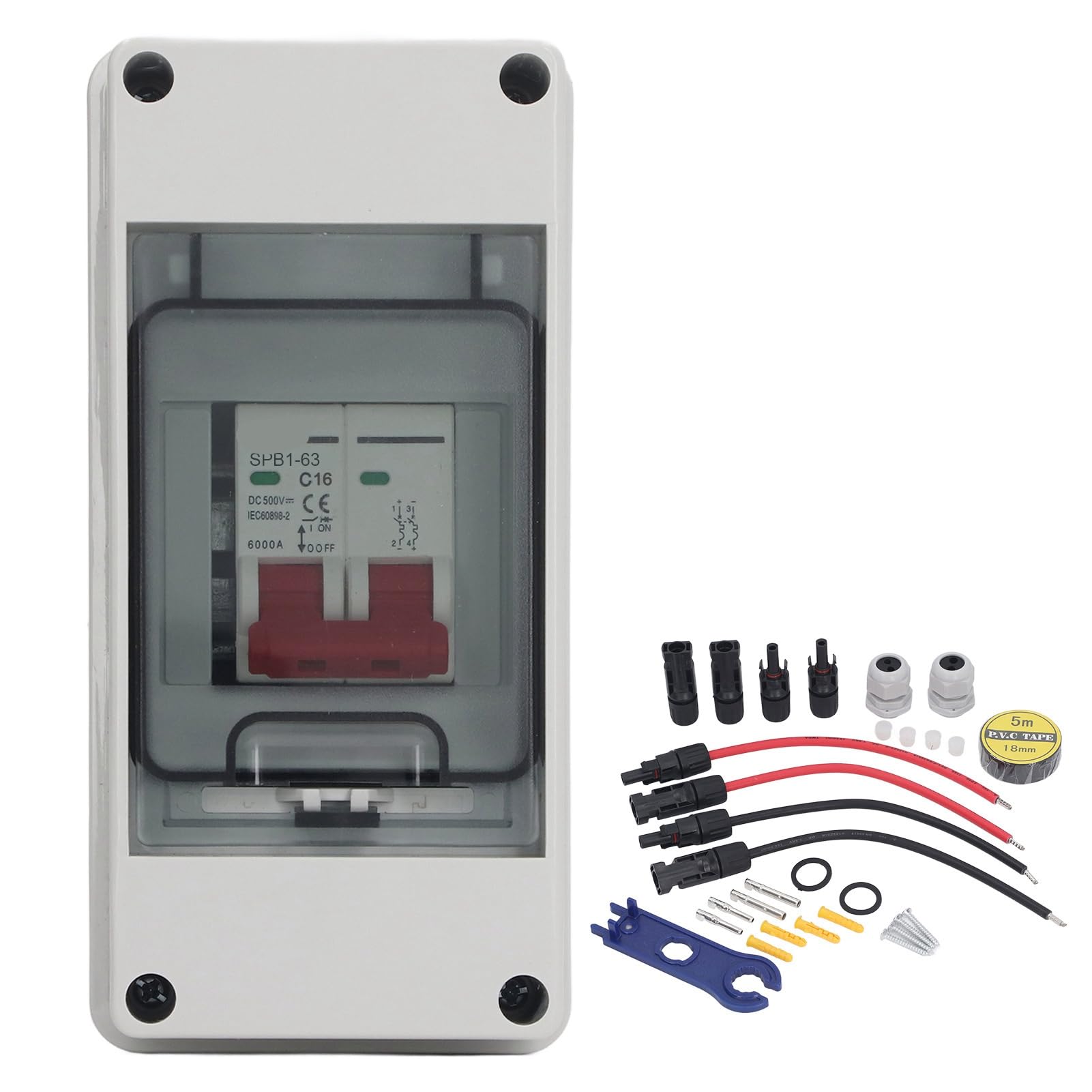 Interruttore Sezionatore Solare DC 1000V 32A - IP66 Impermeabile Con Spegnimento Arco Elettrico - Per Impianti Fotovoltaici, Camper, Barche - 3