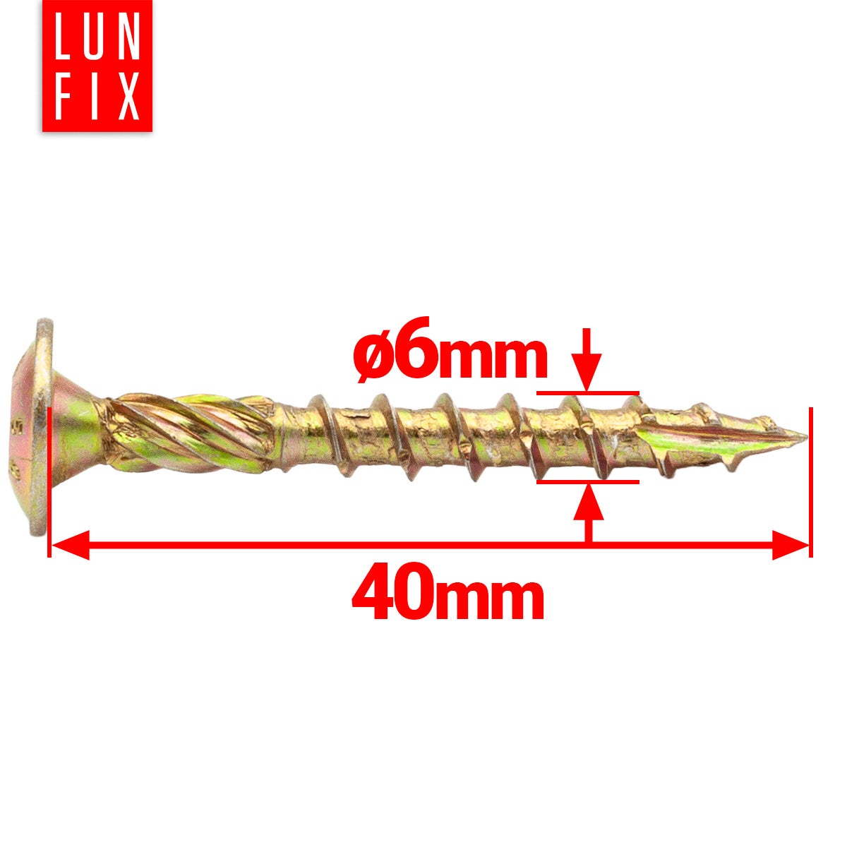 Wkręty ciesielskie z łbem talerzowym 6x40mm 100szt. - 2