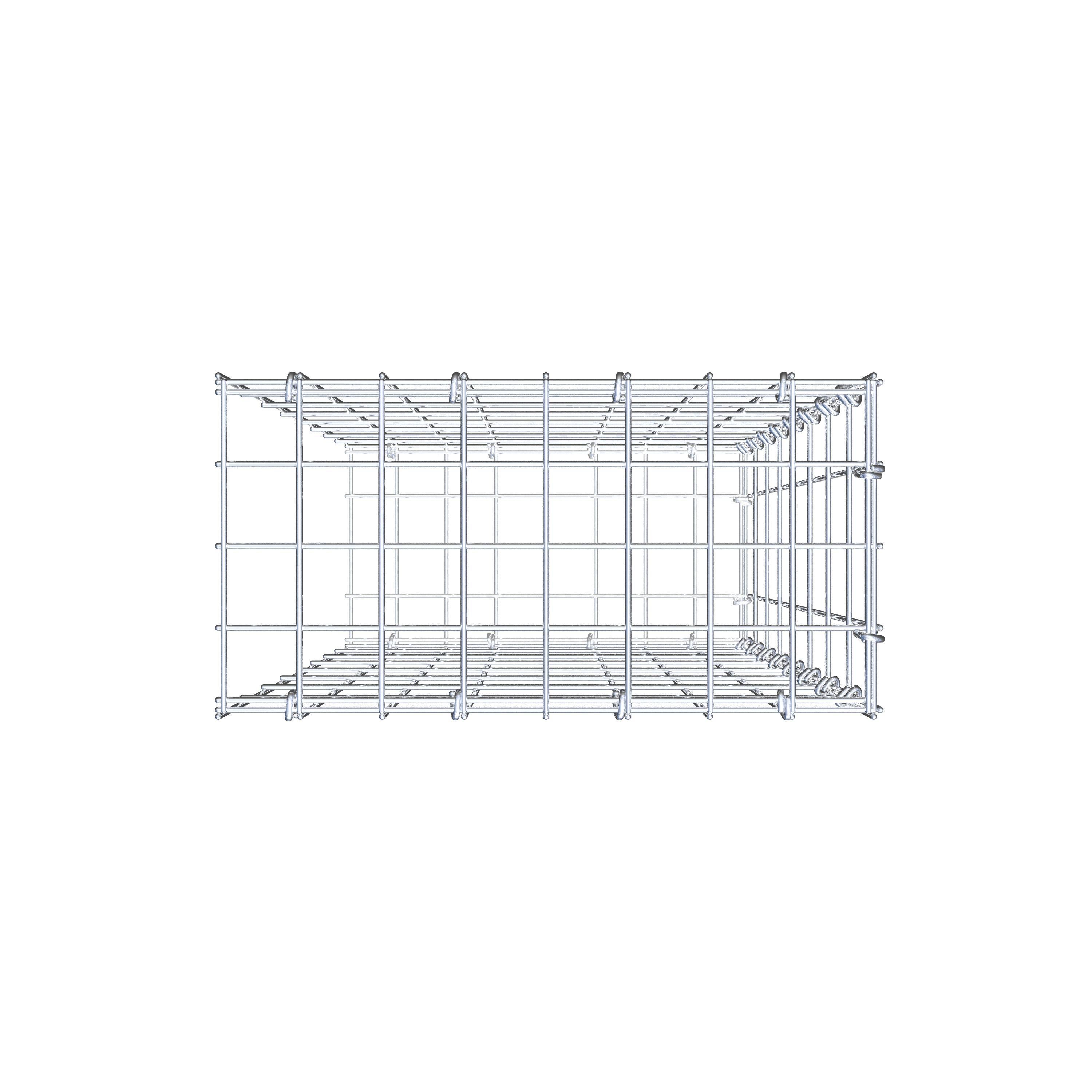 Gavión para alargar en acero galvanizado 80x40x20cm (LxAxP), malla 5 x 10cm, Anillo en C, sin rejilla frontal - 5
