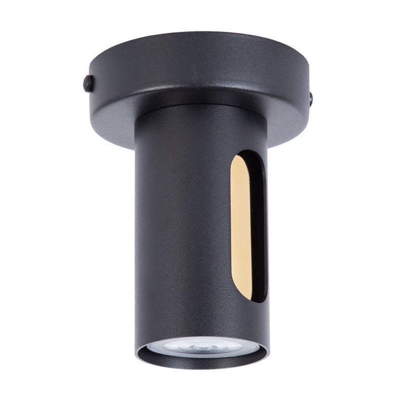 Reflektor sufitowy spot natynkowy Flow okrągły czarno-złoty 1xGU10x10W wym: 14 x 10 x 10 cm metal SIGMA