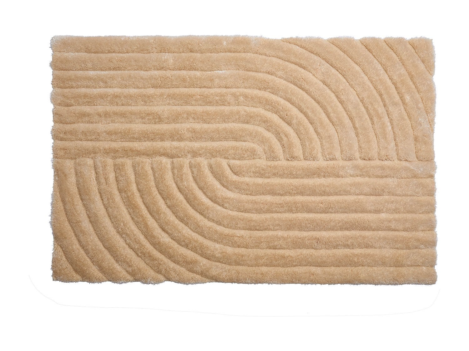 Dywan shaggy z długim włosiem, z wypukłym wzorem - 160 x 230 cm - Ciemny beż - MERISA - 3