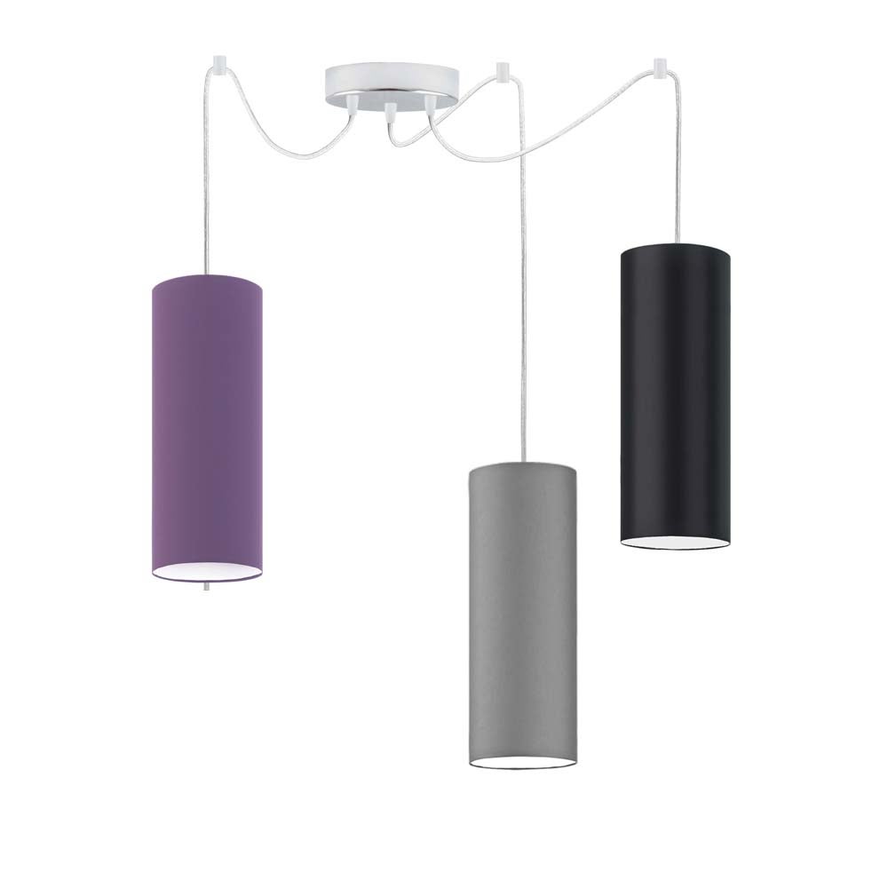 Lampa wisząca zwis żyrandol sufitowa z abażurami tuba POGO Z3