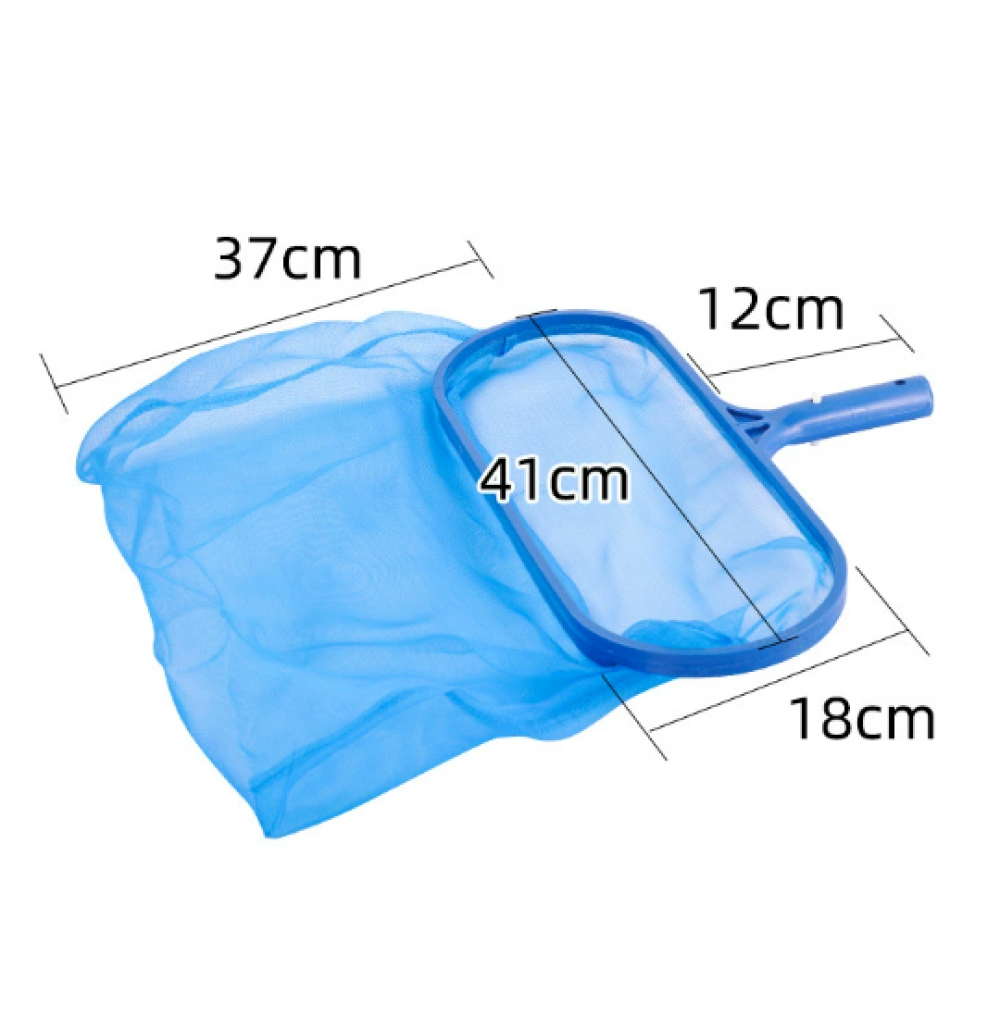Épuisette De Piscine - Filet De Nettoyage Pour Feuilles Et Débris - Sans Poteau - Bleu - Pour Spa, Étang, Parc Aquatique