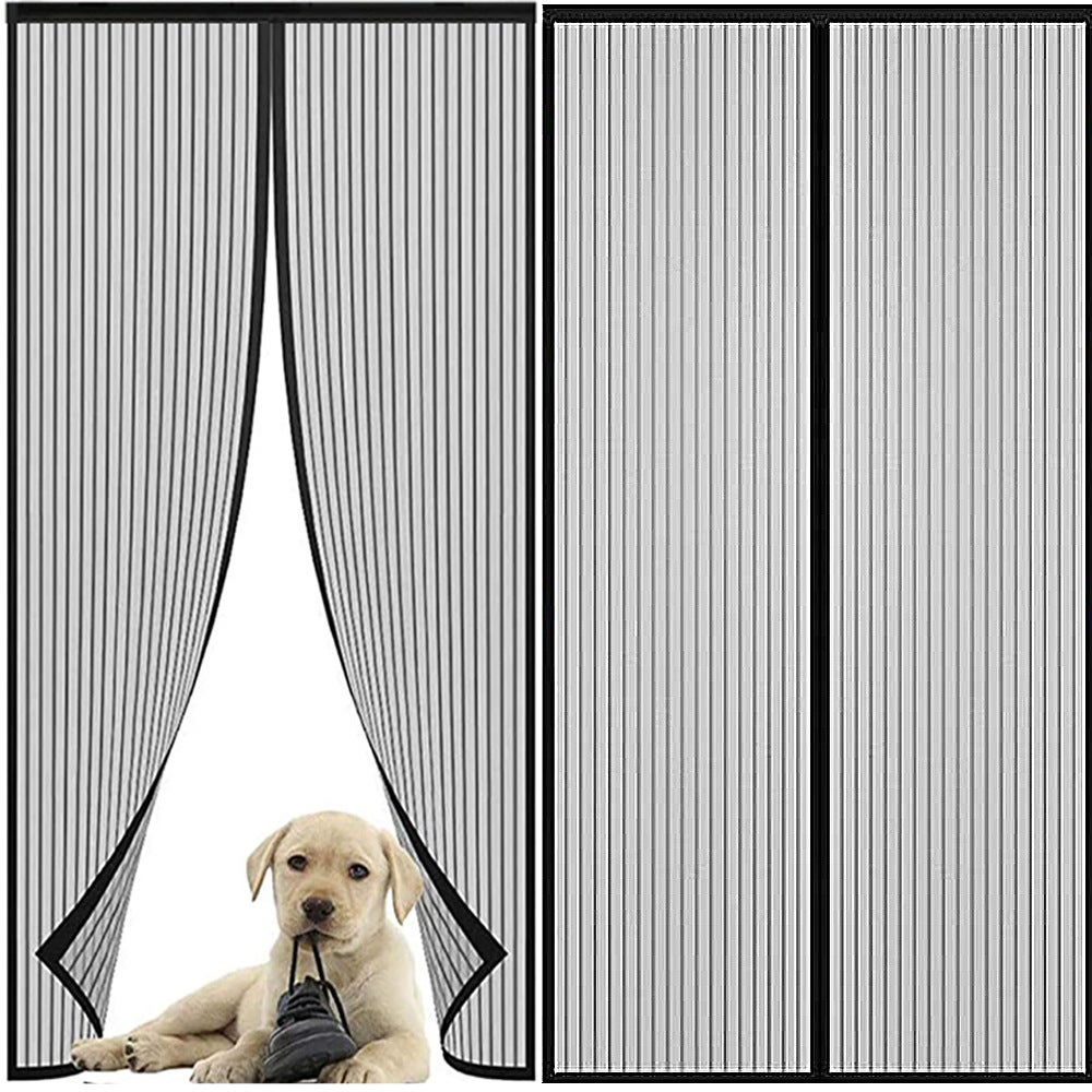 Moskitiera magnetyczna z automatycznym zamykaniem – przeciw owadom – bez wiercenia (czarna) 100 x 210 cm