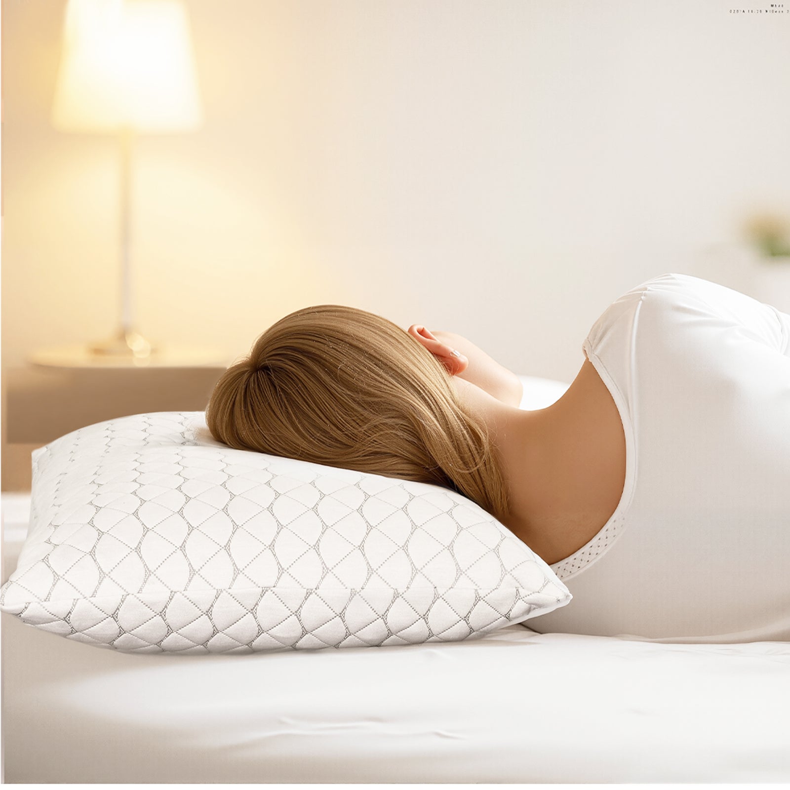 Oreiller à mémoire de forme VEVOR, mousse viscoélastique 74×48 cm, housse fibre naturelle amovible lavable, maintien et confort pour dos/ventre/côté - 8