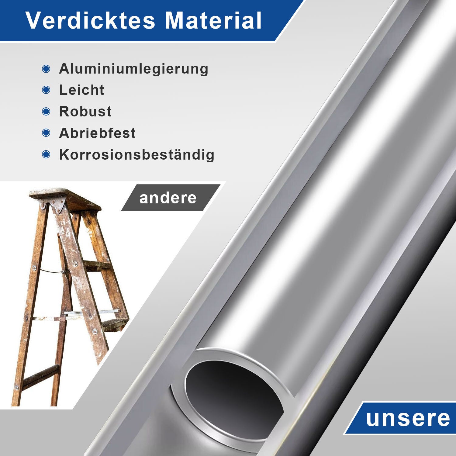 Escabeau echelle telescopique Premium 5m aluminium, antidérapante, multifonction - 5