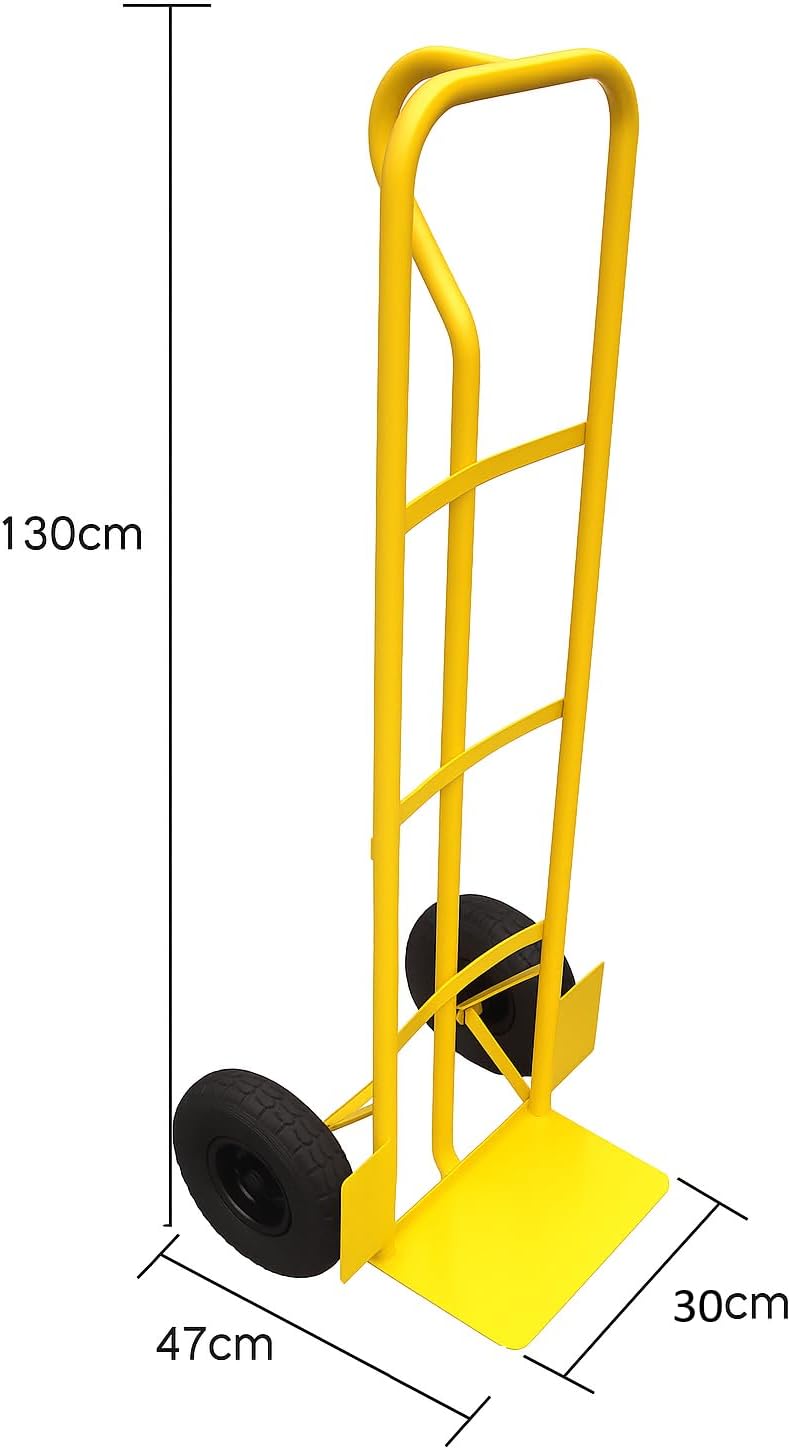 TREPPE Carrinho de carga de 150 kg, carrinho de mão com rodas pneumáticas de 250 x 90 mm para armazém, oficina e mudanças - 2
