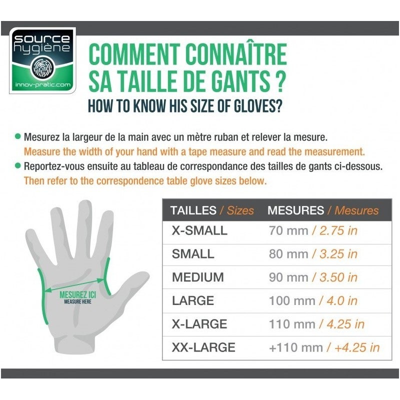 GANT LATEX NON POUDRE NATUREL 5.3gr 240mm BTE DE 100 Taille - L - 8/9 - 3