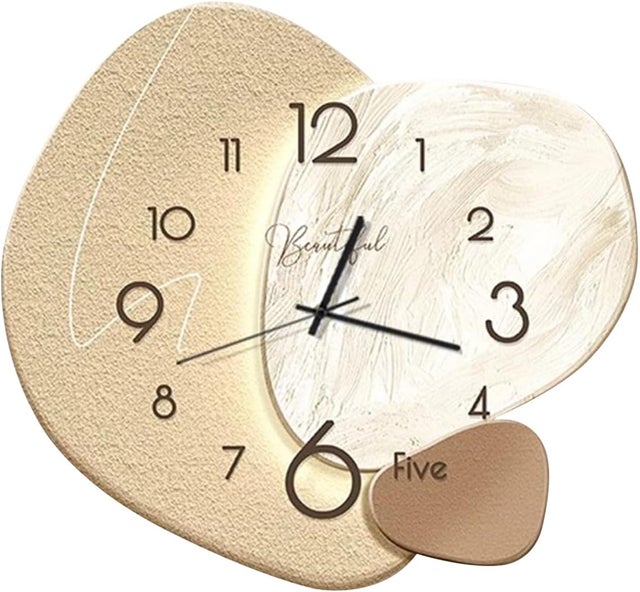 Reloj de pared de 29x28 cm – Estilo nórdico moderno en porcelana cristalina; decoración a pilas para escuelas, salas de estar, cocinas y oficinas.
