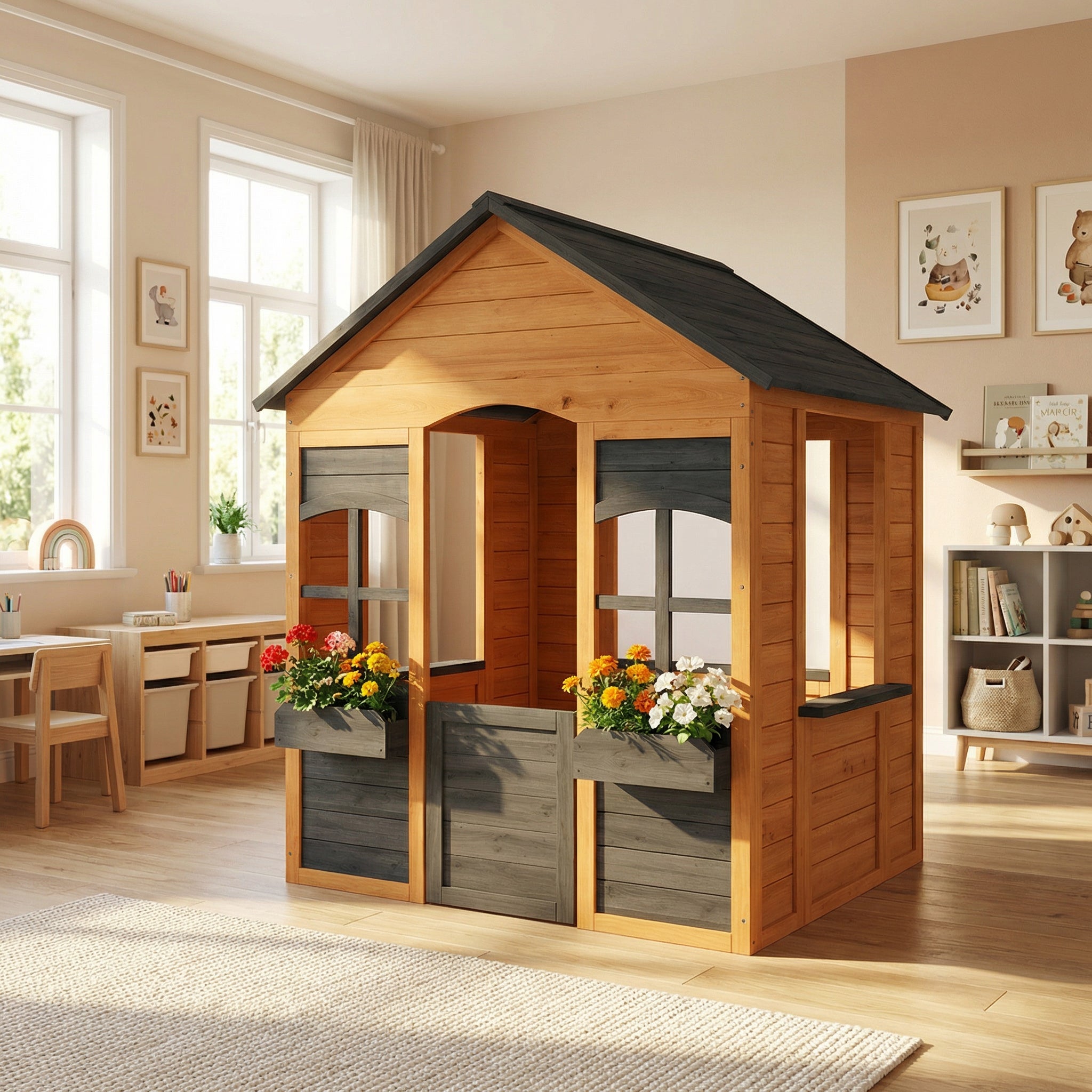 Maison de jeu pour enfants bois de sapin AIYAPLAY - 9